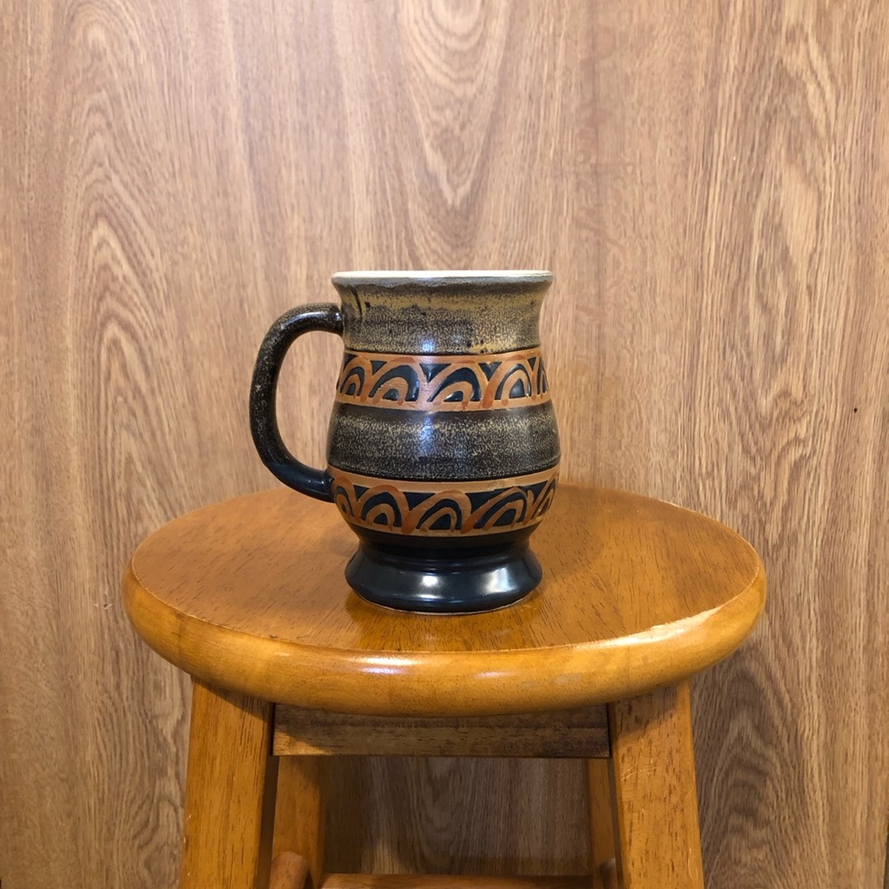 Mid Century Japan Hand Painted Pottery Mug